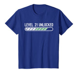 Funny 21st Birthday Level 21 Unlocked T-Shirt Gaming Tee