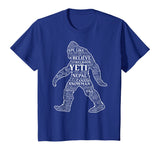 Bigfoot Yeti Sasquatch Funny Word Cloud Gift T-Shirt