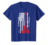 USA Flag Guitar T-Shirt America Guitarist Music