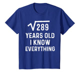 Square Root 17th Birthday Gift 17 Years Old Math Tshirt