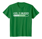Funny 21st Birthday Level 21 Unlocked T-Shirt Gaming Tee