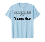 70 Years Old Algebra Equation Funny 70th Birthday Math Shirt