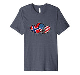 Norwegian American - Heart and National Flags