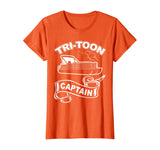 Tri-Toon Captain Funny TriToon Boating Pontoon Boat T-Shirt