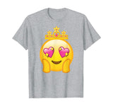 Emoticon Queen Emoji Funny Princess Crown Heart Eyes T-Shirt T-Shirt