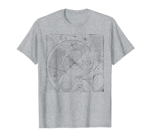 Fibonacci T Shirt - Distressed Print Sequence, Spiral, Math