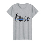 Womens Women Thin Blue Line Love Police Wife Girlfriend Family Gift T-Shirt